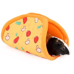 oneju guinea pig hideout, guinea pig tunnel, rabbit tunnel, bunny hideout, guinea pig cage accessories for guinea pig, bunny, hamster, chinchilla, ferry, rabbit and other small pets - pizza pattern