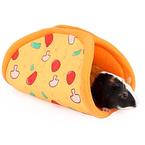 ONEJU Guinea Pig Hideout, Guinea Pig Tunnel, Rabbit Tunnel, Bunny Hideout, Guinea Pig Cage Accessories for Guinea Pig, Bunny, Hamster, Chinchilla, Ferry, Rabbit and Other Small Pets - Pizza Pattern