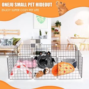 ONEJU Guinea Pig Hideout, Guinea Pig Tunnel, Rabbit Tunnel, Bunny Hideout, Guinea Pig Cage Accessories for Guinea Pig, Bunny, Hamster, Chinchilla, Ferry, Rabbit and Other Small Pets - Pizza Pattern