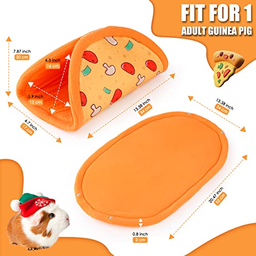 ONEJU Guinea Pig Hideout, Guinea Pig Tunnel, Rabbit Tunnel, Bunny Hideout, Guinea Pig Cage Accessories for Guinea Pig, Bunny, Hamster, Chinchilla, Ferry, Rabbit and Other Small Pets - Pizza Pattern