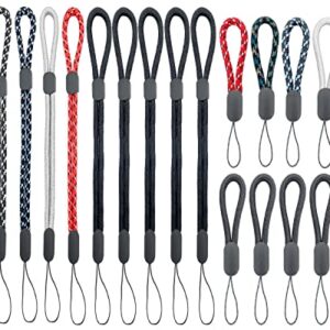 20 Pcs Hand Wrist Strap Lanyard and Small Finger Lanyard Strap, 2 Types Adjustable Colorful Nylon Hand Wrist Straps and Finger Strap for Mobile Phone Camera Keys USB Flash Drives Keychain Wallet Badge