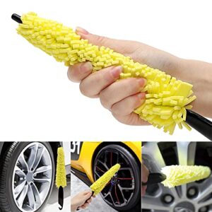 MagiDeal Car Wheel Tire Cleaning Brush Tool, Rim Scrubber Multifunctional Duster Car Accessories Gadgets Truck for Car Wheel Hubs Tires