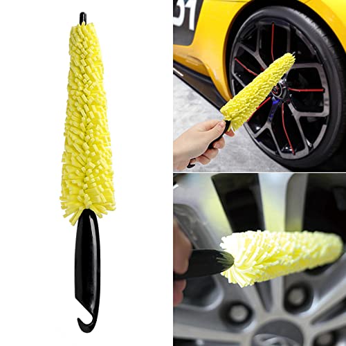 MagiDeal Car Wheel Tire Cleaning Brush Tool, Rim Scrubber Multifunctional Duster Car Accessories Gadgets Truck for Car Wheel Hubs Tires