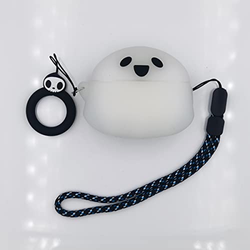 Cute Airpods Pro 2 Case, Cute Ghost Case for AirPods Pro 2nd Generation Case Cover 2022, Cute Cool 3D Cartoon Funny AirPods Pro 2 Case with Keychain+Lanyard for Men Women Kids Teens (Luminous Ghost)