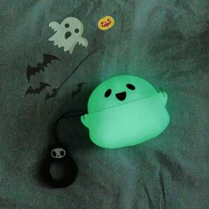 Cute Airpods Pro 2 Case, Cute Ghost Case for AirPods Pro 2nd Generation Case Cover 2022, Cute Cool 3D Cartoon Funny AirPods Pro 2 Case with Keychain+Lanyard for Men Women Kids Teens (Luminous Ghost)