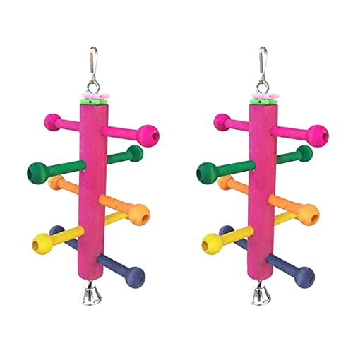 Parakeet Toys Parakeet Toys Parrot Toys 2pcs Stand Toys for Cage Color Climbing Parrot Toy Rotating Wooden Birds Chewing Random Tearing Ladder Parakeet Toys Parrot Toys Parrot Toys