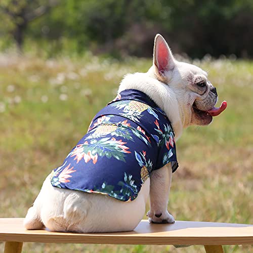 Pet Summer T Shirts Hawaii Style Floral Dog Shirt Hawaiian Printed Pet T Shirts Breathable Cool Clothes Beach Seaside Puppy Shirt Dog Sweaters for Small Dogs Boy Under 10