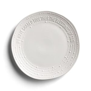 dayspring - we have shared together the blessings of god - inspirational cermic platter, white, 12" x 12" (j8284)