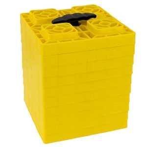 recpro rv leveling blocks stackable 10 piece | compatible with single wheels, double wheels, hydraulic jacks, tongue jacks and more