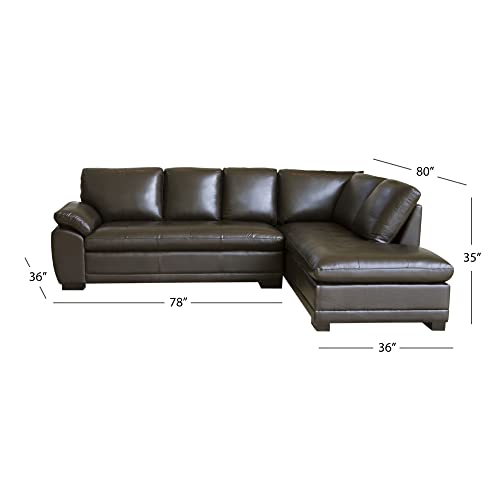 Abbyson Living Leather Sectional, Brown