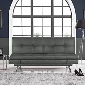 LifeStyle Solutions Convertible Sofa, Dark Grey