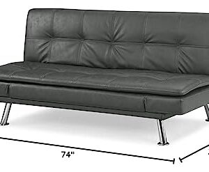 LifeStyle Solutions Convertible Sofa, Dark Grey