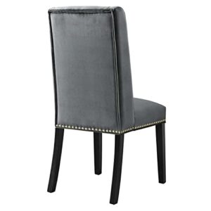 Modway Baron Performance Velvet Set of 2 Dining Chairs with Gray EEI-5012-GRY