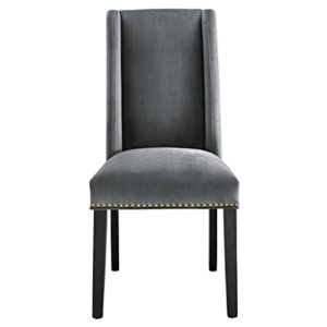 Modway Baron Performance Velvet Set of 2 Dining Chairs with Gray EEI-5012-GRY