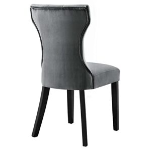 Modway Silhouette Velvet Set of 2 Dining Chairs with Gray Finish EEI-5014-GRY