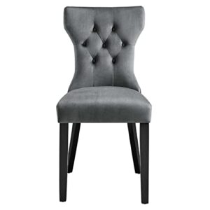 Modway Silhouette Velvet Set of 2 Dining Chairs with Gray Finish EEI-5014-GRY