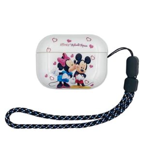 case for airpod pro 2nd generation personalise custom, cute mickey minnie airpod pro 2 case cover with lanyard, fashion funny cartoon shockproof protective design for girls women airpod pro 2 case