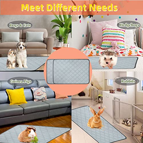 2PCS Plus 47 x 24 Inch Guinea Pig Cage Liner Fleece Washable Hamster Bedding, Waterproof Reusable & Anti Slip Dogs Pee Pads with Great Urine Absorption for Small Animals Accessories Rabbit Rat......