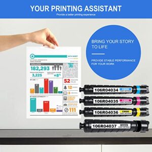 Versalink C8000 Toner Cartridge Set - DRAWN 5 Pack 106R04037 106R04034 106R04035 106R04036 Toner Replacement for Xerox Versalink C8000 Printer (2BK/1C/1M/1Y)