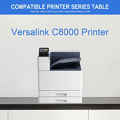 Versalink C8000 Toner Cartridge Set - DRAWN 5 Pack 106R04037 106R04034 106R04035 106R04036 Toner Replacement for Xerox Versalink C8000 Printer (2BK/1C/1M/1Y)