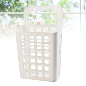 Alipis 1pc Adhesive Home Bathroom Living Cup White Organizer Fabric for Bedroom with Basket Bin Storage Hamper Clothes Laundry Plastic Suction Hanging Room Multi-