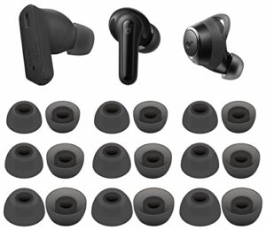 9 pairs ear tips compatible with jbl tune 230nc tws in-ear headphones, s/m/l 3 size silicone eartips earbuds ear buds gel wings skin accessories compatible with soundcore life series - gray