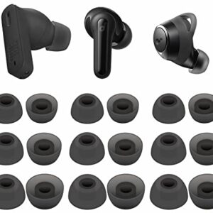 9 Pairs Ear Tips Compatible with JBL Tune 230NC TWS in-Ear Headphones, S/M/L 3 Size Silicone Eartips Earbuds Ear Buds Gel Wings Skin Accessories Compatible with Soundcore Life Series - Gray