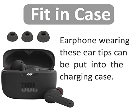 9 Pairs Ear Tips Compatible with JBL Tune 230NC TWS in-Ear Headphones, S/M/L 3 Size Silicone Eartips Earbuds Ear Buds Gel Wings Skin Accessories Compatible with Soundcore Life Series - Gray