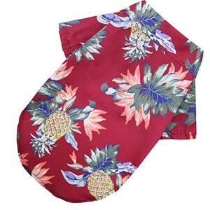 weisha pet shirt dog 1pc summer beach clothes vest breathable pet clothing floral t-shirt hawaiian small large dog cat clothes pet products(xl,red)