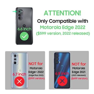 for Motorola Edge 2022 Case, Moto Edge 2022 Heavy Duty Case with Screen Protector, Military Grade Drop Proof Cover, Dual Layer Rugged Protective Shell (Black)