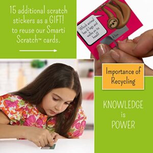 Smarti Scratch 50 Lunch box Trivia notes for kids, with QR code that will take them to expended answer & Inspirational and Motivational Thinking of You Notes Cards for Boys & Girls ages 6-8