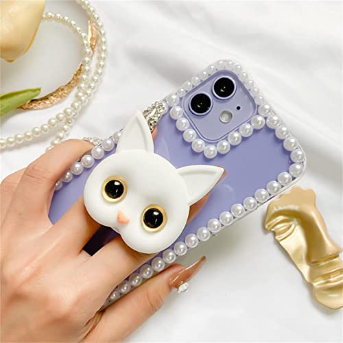 2/4Pack 3D Cute Kitten Phone Holder with Mini Mirror,Phone Grip with Small Makeup Mirror,Cute Cat Phone Folding Bracket,3D Cute Cat Cellphone Foldable Finger Grip Holder for All Smartphones (4Pcs)