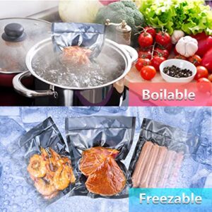 CANLENPK 4x8Inch/10x20cm Small Black Back and Clear Front Vacuum Sealer Bags,Food Storage Bag,Seal Meal Snack Fruit Nut,Boil Steam Heat Freeze,Commercial Grade Heavy Duty Sealable Bags (100PCS)