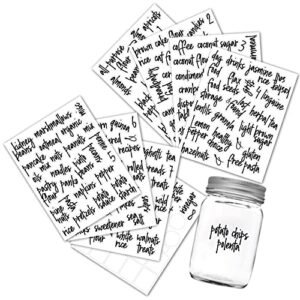 pantry labels spice jar labels for food containers 168pcs kitchen food stickers labels for storage bins bottles containers black text preprinted waterproof removable