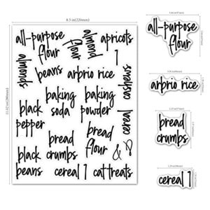 Pantry Labels Spice Jar Labels for Food Containers 168Pcs Kitchen Food Stickers Labels for Storage Bins Bottles Containers Black Text Preprinted Waterproof Removable