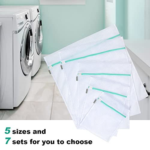 AnsFind Mesh Laundry Bags for Delicates 4Pack Small Durable Honeycomb Mesh Wash Bags Garment Bags for Laundry Washer and Dryer (1 M 16×20 Inch，2 S 12×16 Inch, 1 XS 10×12Inch)