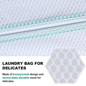 AnsFind Mesh Laundry Bags for Delicates 4Pack Small Durable Honeycomb Mesh Wash Bags Garment Bags for Laundry Washer and Dryer (1 M 16×20 Inch，2 S 12×16 Inch, 1 XS 10×12Inch)