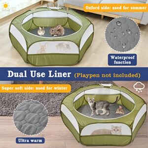 Pawaboo Hexagon Washable Liner for Small Animals, Portable Reusable Guinea Pig Playpen Pad Hamster Cage Pee Pad, Super Absorbent Portable Waterproof Mat for Rabbit, Chinchilla, 【Playpen not Included】