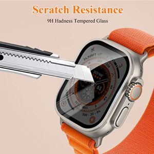 [ 3 Pack ] YMHML Privacy Screen Protector Compatible for Apple Watch Ultra 2 / Ultra 49mm, Tempered Glass Anti-Spy Waterproof Anti-Scratch Bubble-Free Film for iWatch Ultra Accessories