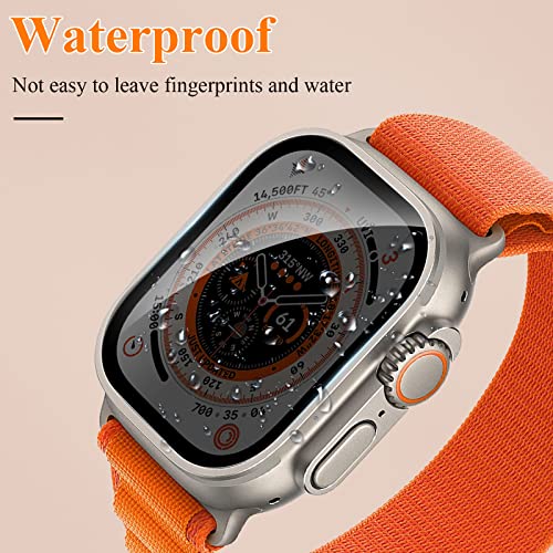 [ 3 Pack ] YMHML Privacy Screen Protector Compatible for Apple Watch Ultra 2 / Ultra 49mm, Tempered Glass Anti-Spy Waterproof Anti-Scratch Bubble-Free Film for iWatch Ultra Accessories