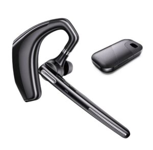 gixxted bluetooth headset, v5.1 wireless headset with noise canceling microphone, 110 hours work time bluetooth earpiece with 500mah battery, compatible with cell phones and pc