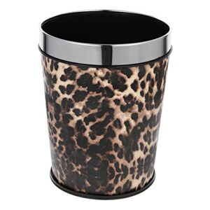 glstoy garbage storage leopard ring pattern style buckets holder container open trash paper bathroom laundry kitchen can rooms round bucket with and household basket kids bag fixed metal