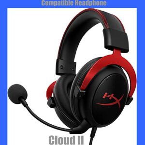 JULONGCR Cloud 2 Earpads Replacement Pad Cloud ii Ear Pads Cups Cushions Leather Muffs Covers Parts Compatible with HyperX Cloud II Gaming Headset. (Black)