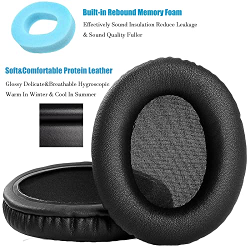 JULONGCR Cloud 2 Earpads Replacement Pad Cloud ii Ear Pads Cups Cushions Leather Muffs Covers Parts Compatible with HyperX Cloud II Gaming Headset. (Black)