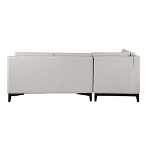 Farati Sectional Sofa L Shape with Left Chaise, Modern Leather Couch for Living Room Small Space, Silver Grey