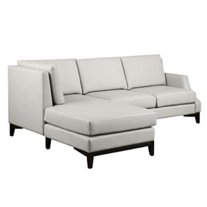 Farati Sectional Sofa L Shape with Left Chaise, Modern Leather Couch for Living Room Small Space, Silver Grey