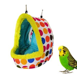 ULTECHNOVO Bird Hanging Hammock House, Winter Warm Thicken Plush Nest Nest Parrot Hammock Bird Sleeping Bed for Conure Lovebird Parakeet Chinchilla Guinea Squirrel Cage Accessory(Size S)