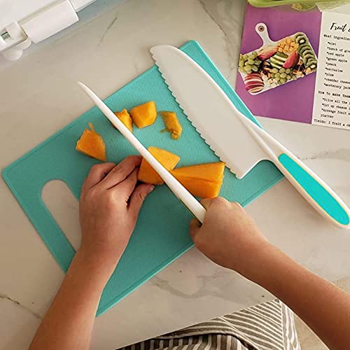 JIANYI Kids Knife Set, Kitchen Baking Knife Set for Cooking and Cutting Fruits, Bread, Lettuce, Veggies Cake, Plastic Kid Safe Knife Set for Little Hands - Set of 3