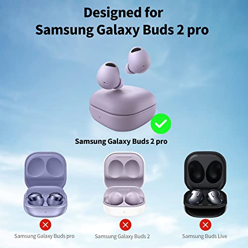 WOFRO Anti-Lost Strap for Galaxy Buds 2 Pro (2022), Sports Soft Silicone Lanyard Accessories Compatible with Samsung Galaxy Buds Pro 2 True Wireless Bluetooth Earbuds Neck Rope (bora purple)