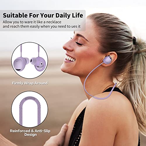 WOFRO Anti-Lost Strap for Galaxy Buds 2 Pro (2022), Sports Soft Silicone Lanyard Accessories Compatible with Samsung Galaxy Buds Pro 2 True Wireless Bluetooth Earbuds Neck Rope (bora purple)